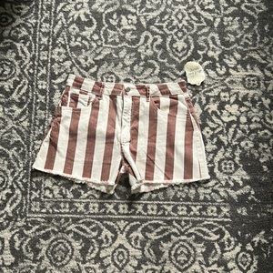 Red and white striped shorts